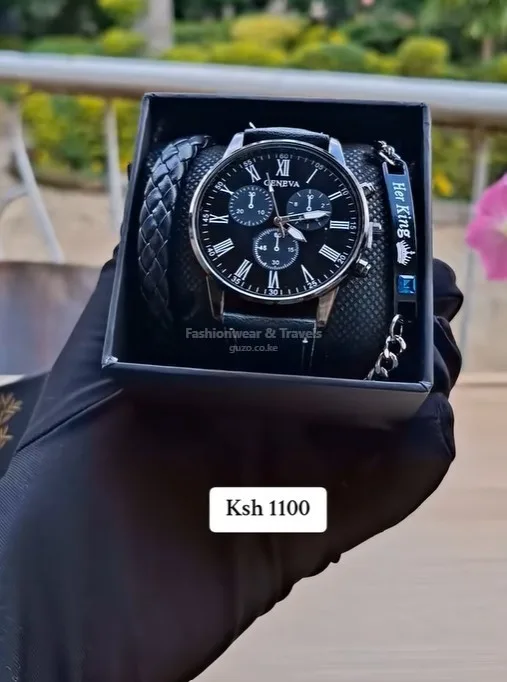 Men's Watch & Bracelet Set, Ksh 1100 - watch shop in Nairobi