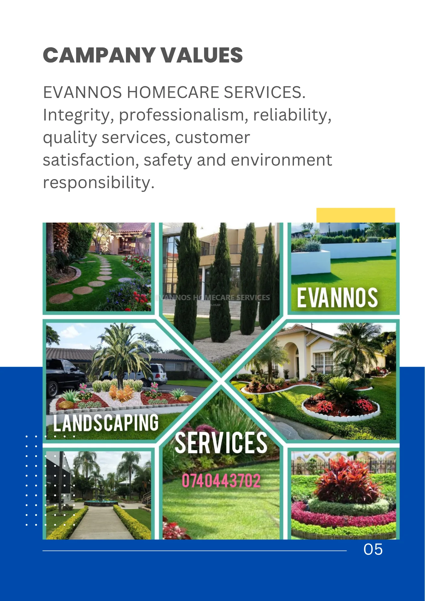 Landscaping design installation