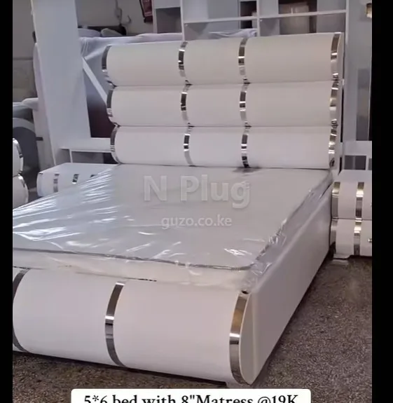 Modern Elegant 5*6 Size Bed with 8'' Matress - Furniture store in Nairobi