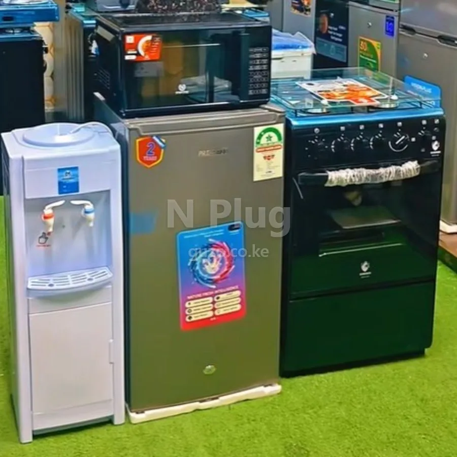 Cooker (3 + 1), Fridge, Microwave and Dispenser Package