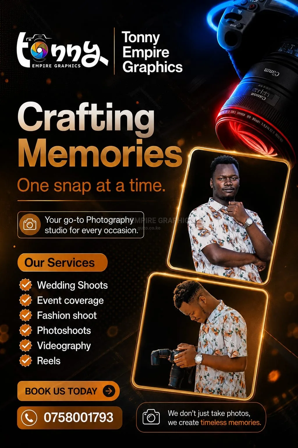 Photography, Videography. Photography, Videography.