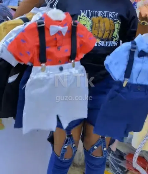 Baby Boys shorts suspenders set